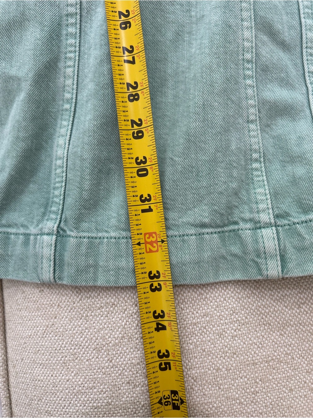 Madewell Sleeveless Mint Green Button-Front Denim Mini Dress Size 12 EUC Cotton - Picture 11 of 11